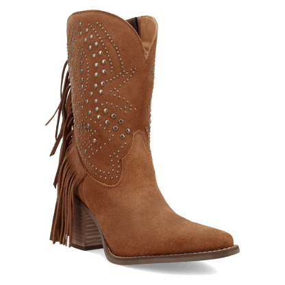 Women's Dingo Star Power Suede Leather Bootie - Camel - DI2357-BG4