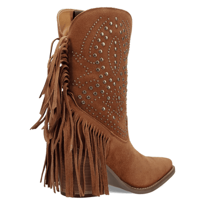 Women's Dingo Star Power Suede Leather Bootie - Camel - DI2357-BG4