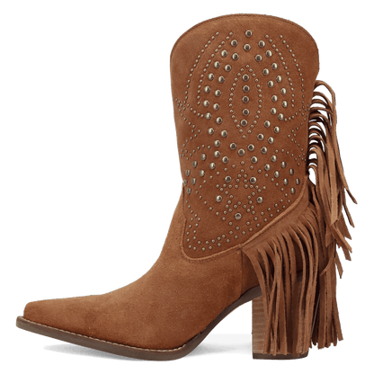 Women's Dingo Star Power Suede Leather Bootie - Camel - DI2357-BG4