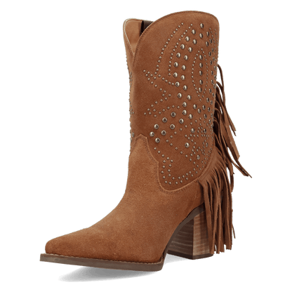 Women's Dingo Star Power Suede Leather Bootie - Camel - DI2357-BG4