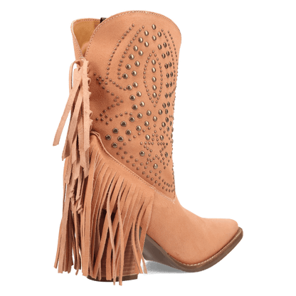 Women's Dingo Star Power Suede Leather Bootie - Peach - DI2357-OR3