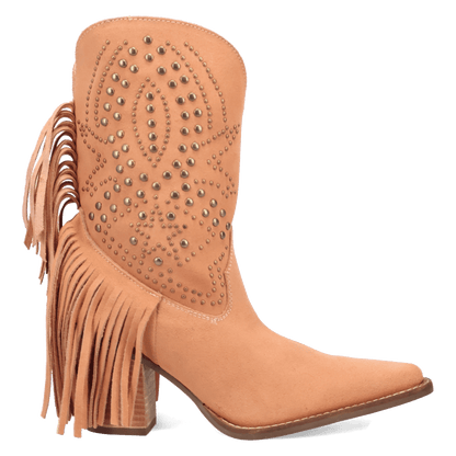 Women's Dingo Star Power Suede Leather Bootie - Peach - DI2357-OR3