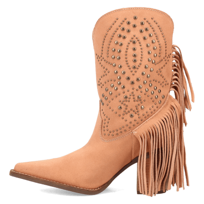 Women's Dingo Star Power Suede Leather Bootie - Peach - DI2357-OR3