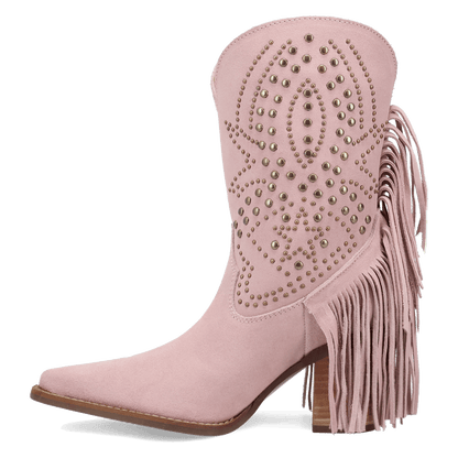 Women's Dingo Star Power Suede Leather Bootie - Pink - DI2357-PK