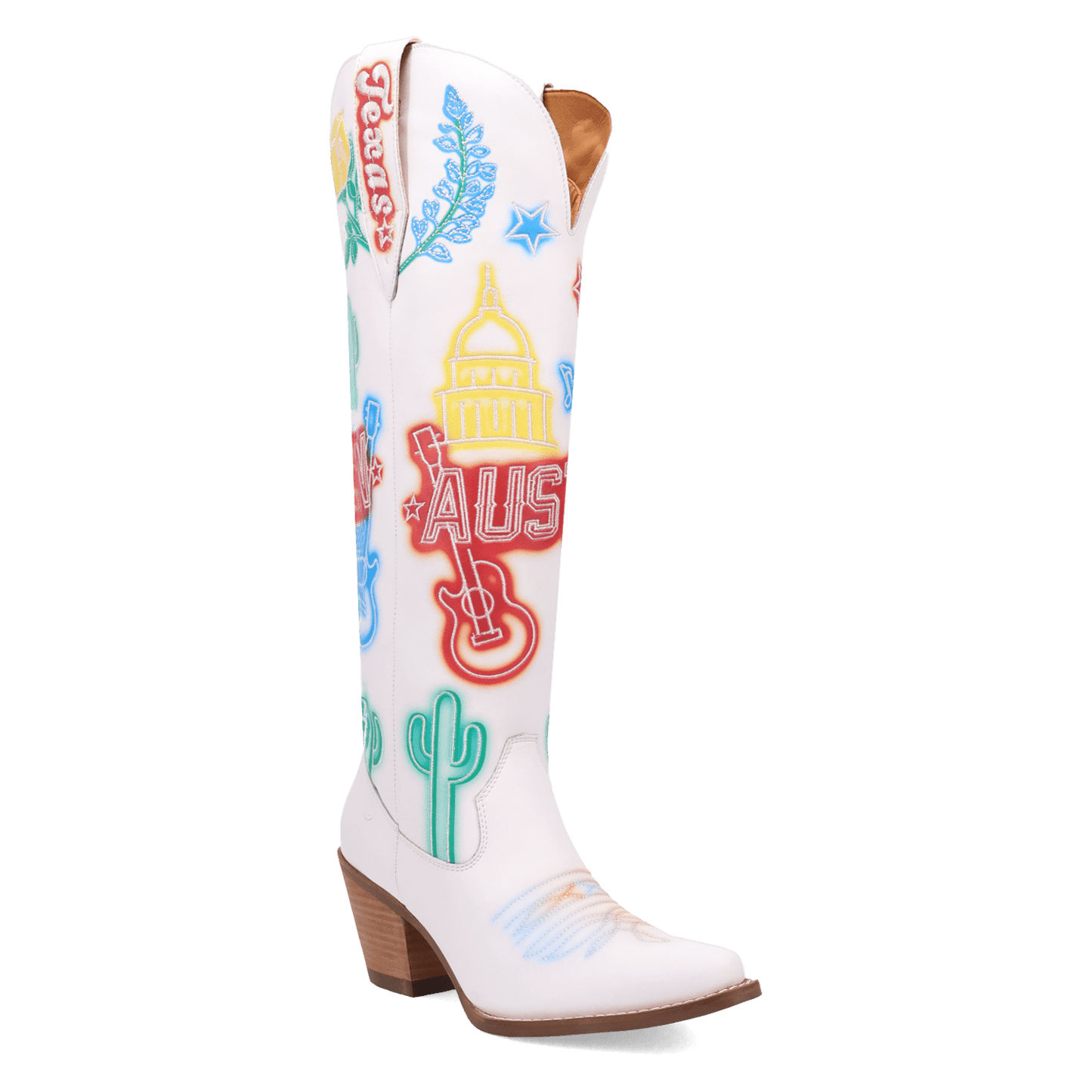 Women's Dingo Austin Leather Boot - White - DI2361-WH