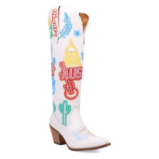 Women's Dingo Austin Leather Boot - White - DI2361-WH