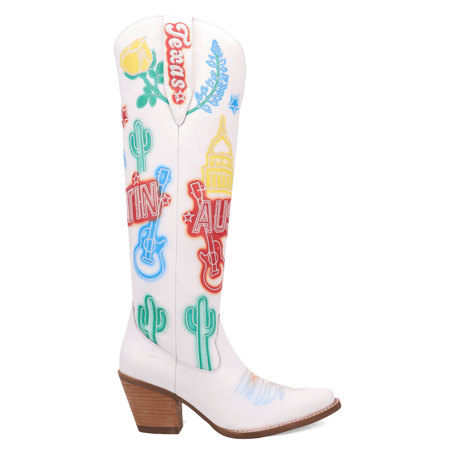 Women's Dingo Austin Leather Boot - White - DI2361-WH