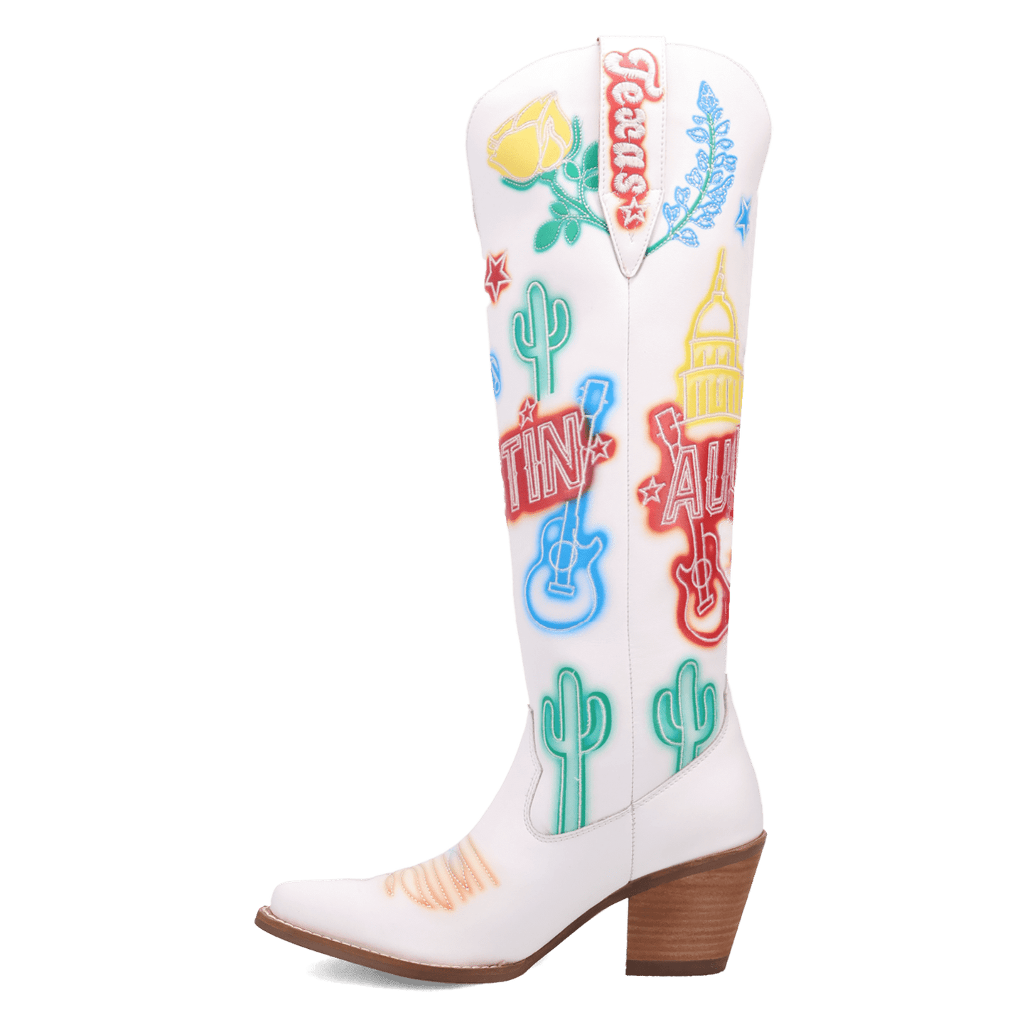 Women's Dingo Austin Leather Boot - White - DI2361-WH
