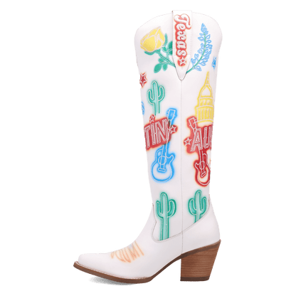 Women's Dingo Austin Leather Boot - White - DI2361-WH