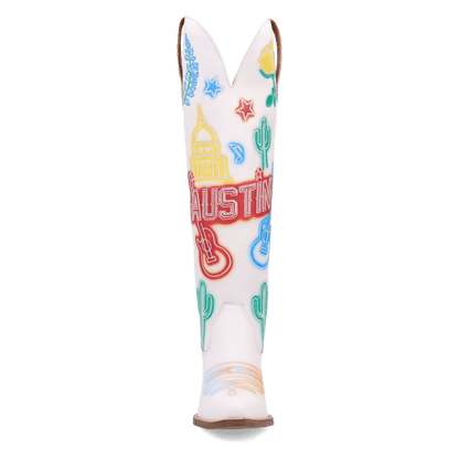 Women's Dingo Austin Leather Boot - White - DI2361-WH