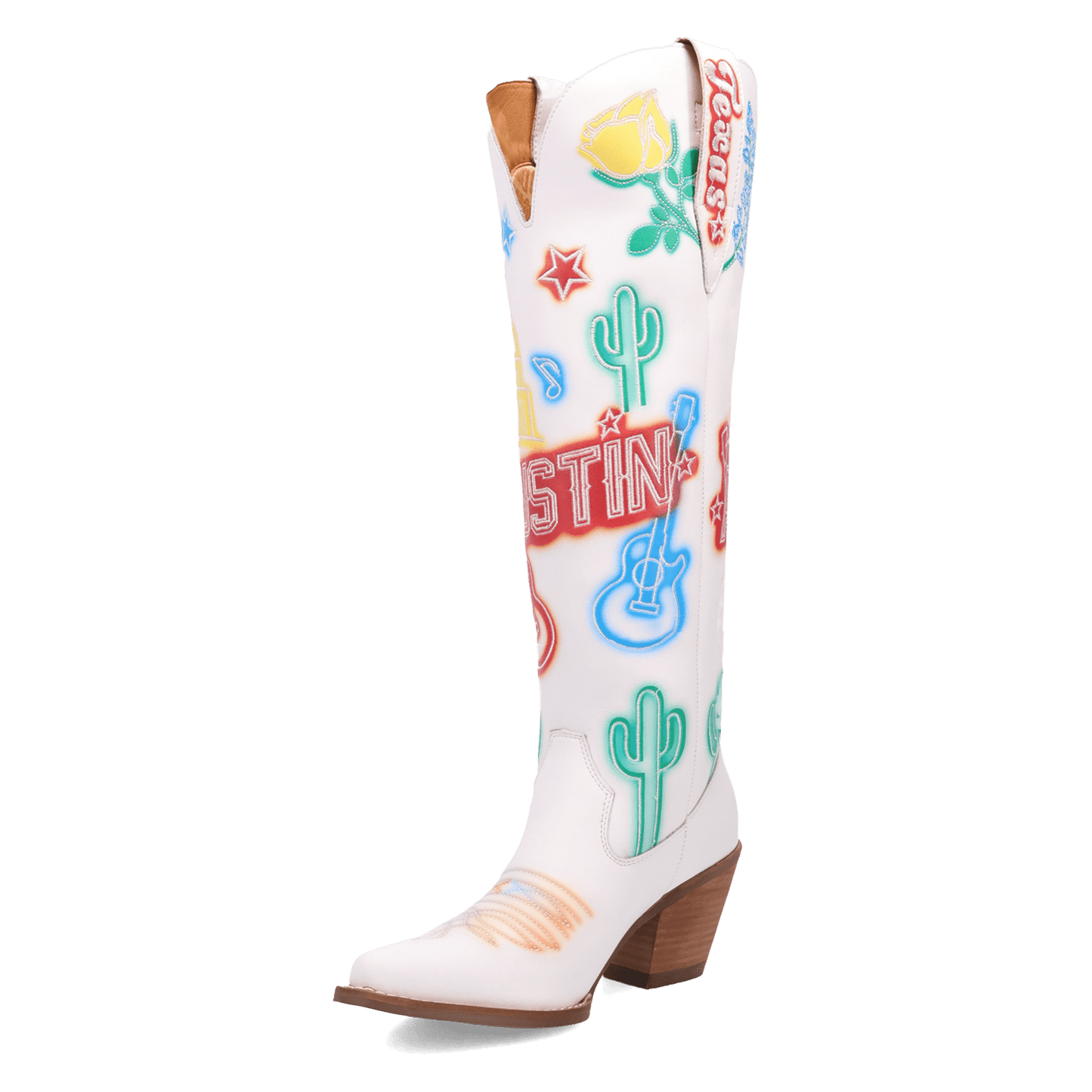 Women's Dingo Austin Leather Boot - White - DI2361-WH