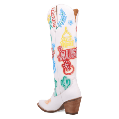 Women's Dingo Austin Leather Boot - White - DI2361-WH