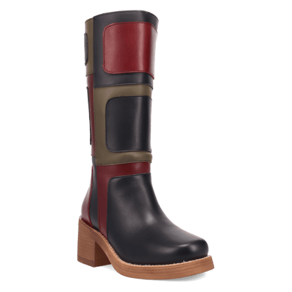 Women's Dingo Patches Leather Boot - Black - DI2366-BK