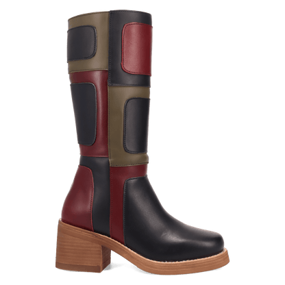 Women's Dingo Patches Leather Boot - Black - DI2366-BK
