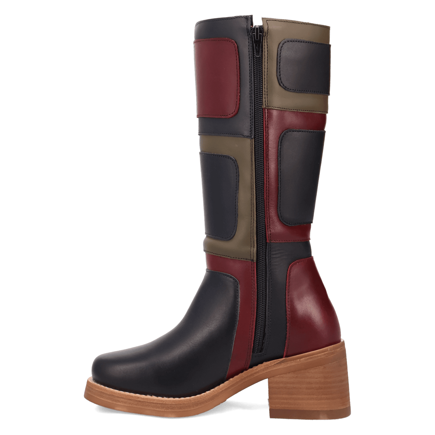 Women's Dingo Patches Leather Boot - Black - DI2366-BK
