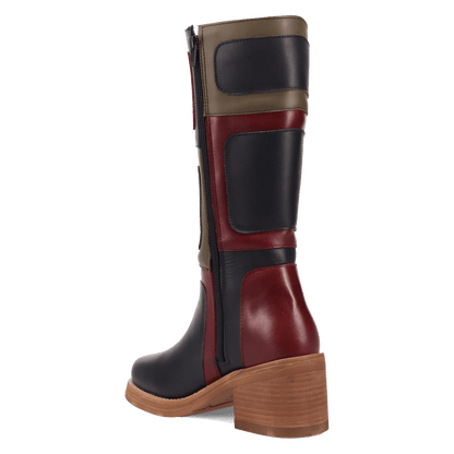 Women's Dingo Patches Leather Boot - Black - DI2366-BK