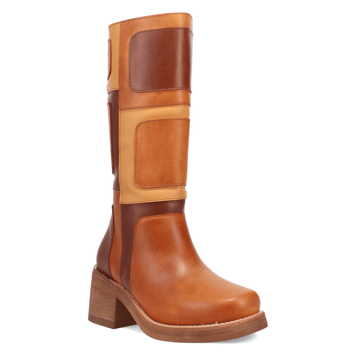 Women's Dingo Patches Leather Boot - Brown - DI2366-BN97