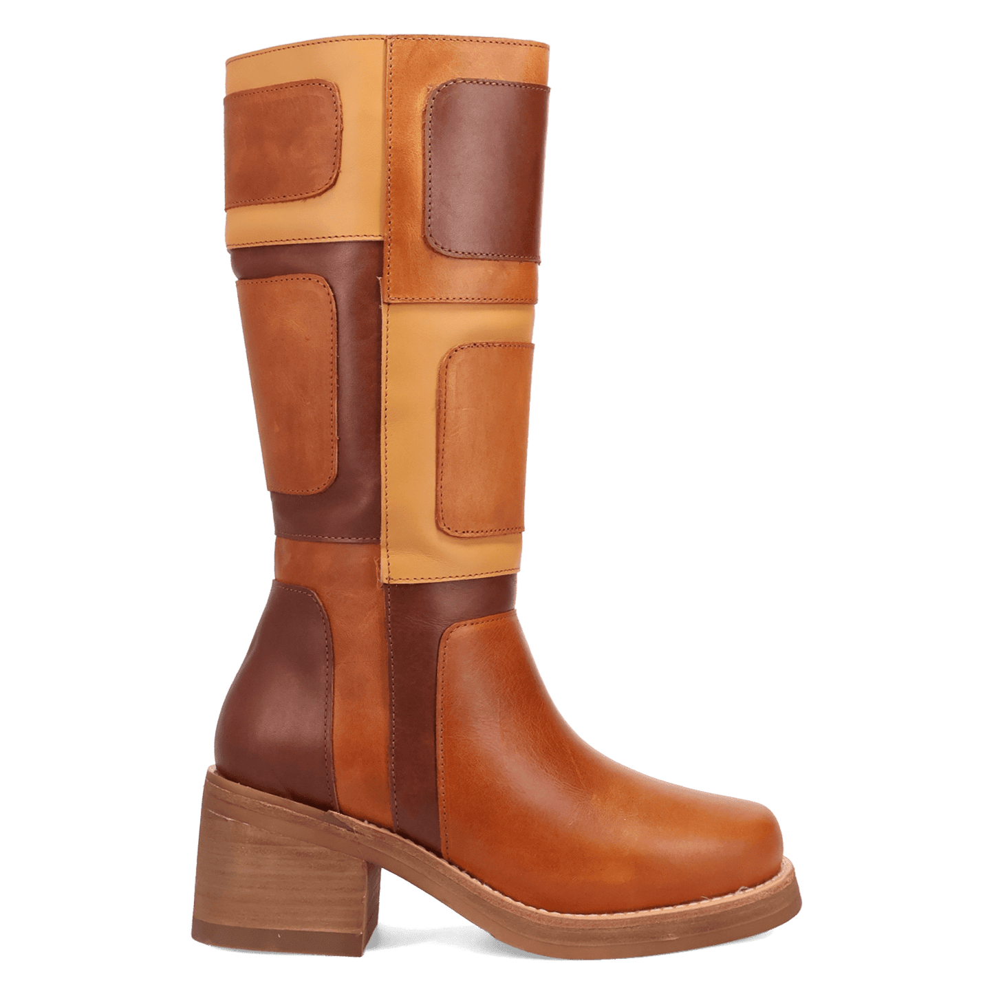 Women's Dingo Patches Leather Boot - Brown - DI2366-BN97