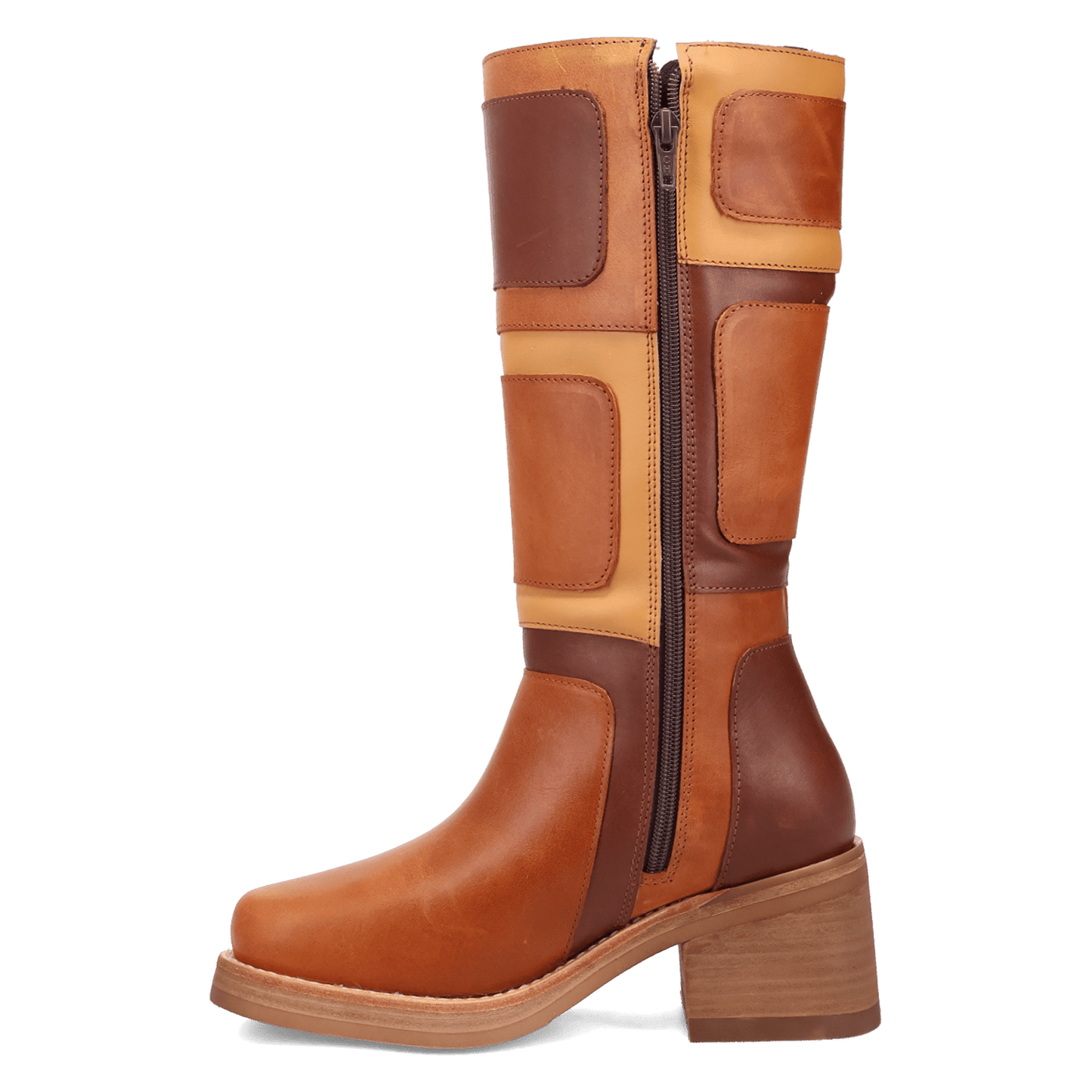 Women's Dingo Patches Leather Boot - Brown - DI2366-BN97