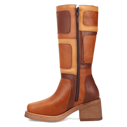Women's Dingo Patches Leather Boot - Brown - DI2366-BN97