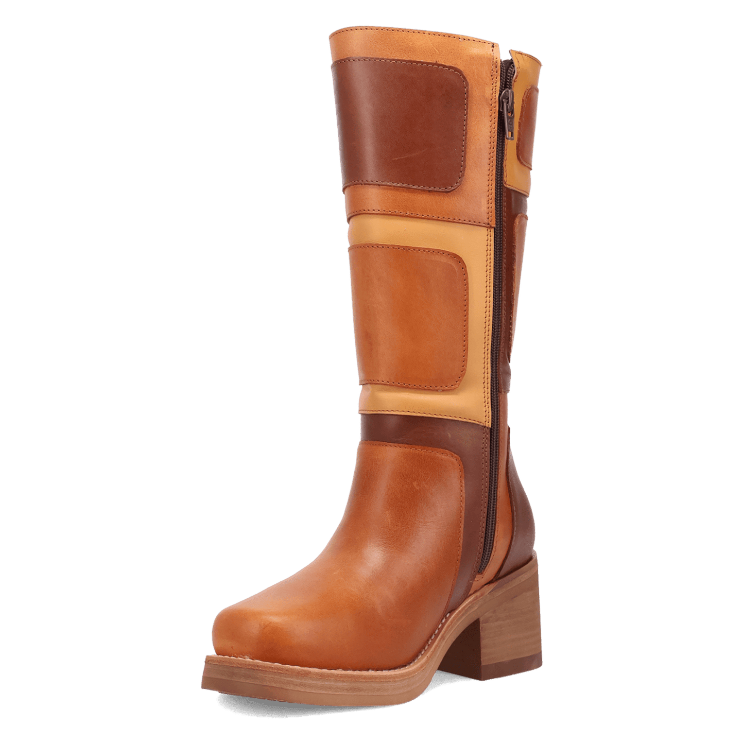 Women's Dingo Patches Leather Boot - Brown - DI2366-BN97