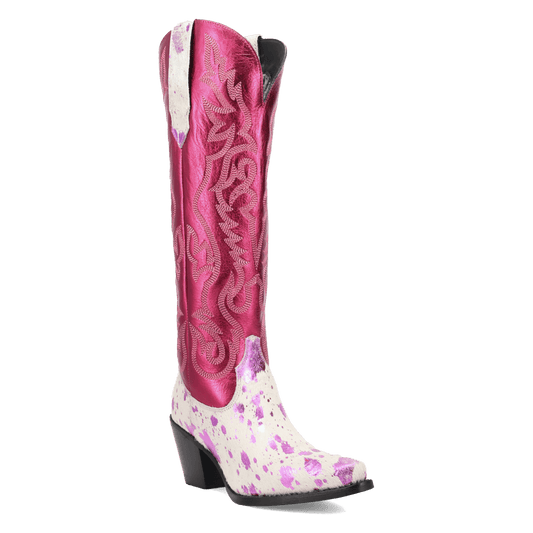 Women's Dingo Take No Bull Leather Boot - Fuchsia - DI2375-PU6