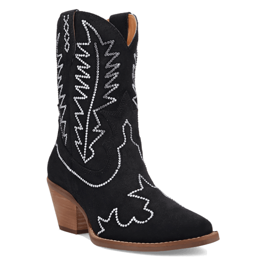 Women's Dingo Tiny Pony Suede Leather Bootie - Black - DI2376-BK