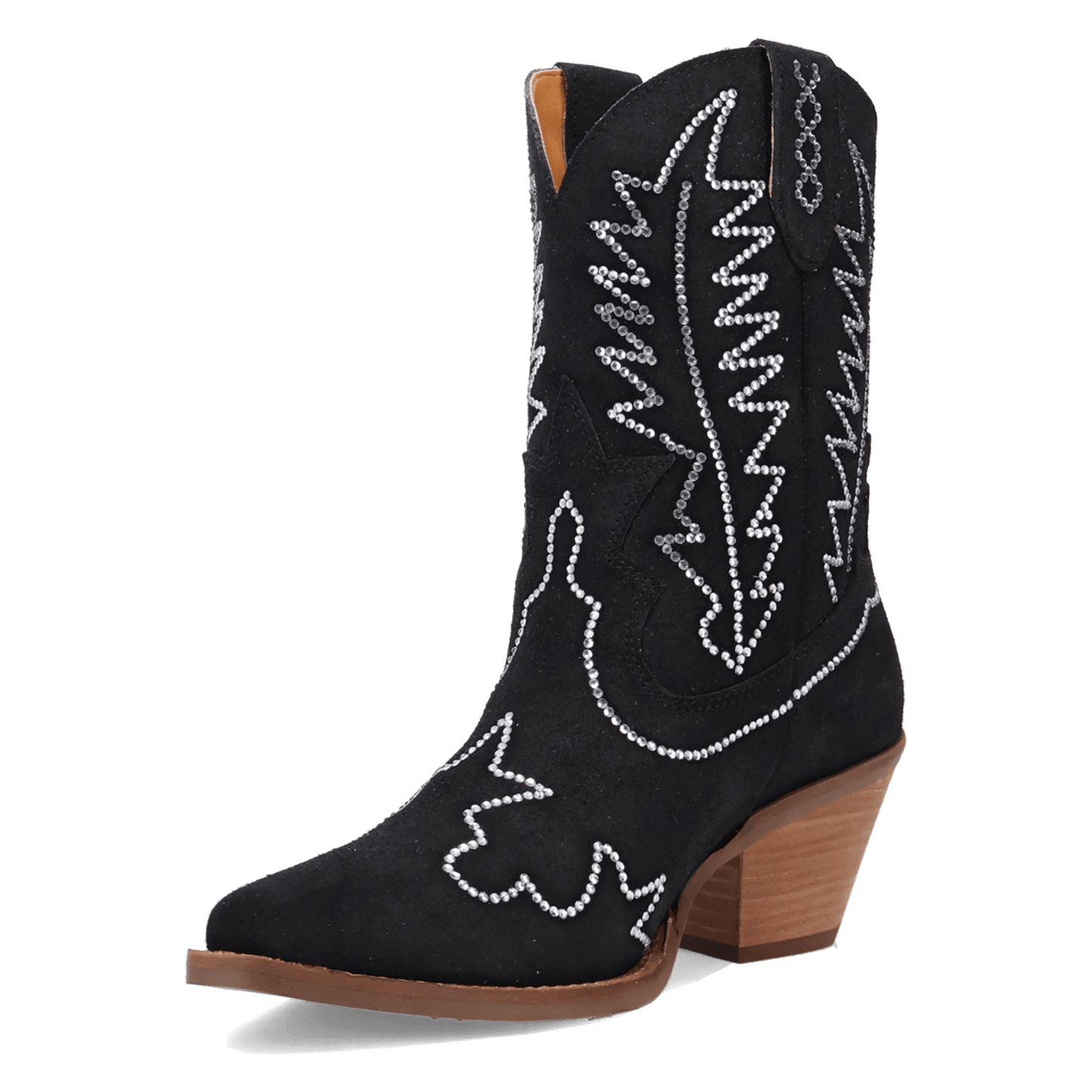 Women's Dingo Tiny Pony Suede Leather Bootie - Black - DI2376-BK