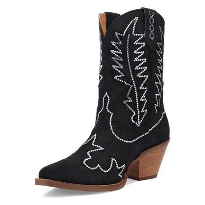 Women's Dingo Tiny Pony Suede Leather Bootie - Black - DI2376-BK