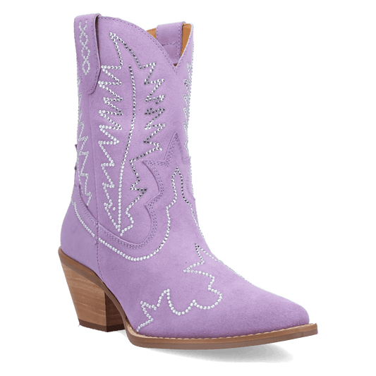 Women's Dingo Tiny Pony Suede Leather Bootie - Lavender - DI2376-PU4