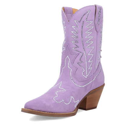 Women's Dingo Tiny Pony Suede Leather Bootie - Lavender - DI2376-PU4