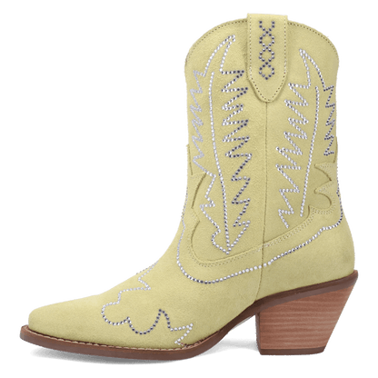 Women's Dingo Tiny Pony Suede Leather Bootie - Lime - DI2376-GN7