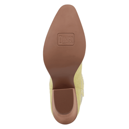 Women's Dingo Tiny Pony Suede Leather Bootie - Lime - DI2376-GN7
