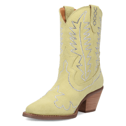 Women's Dingo Tiny Pony Suede Leather Bootie - Lime - DI2376-GN7