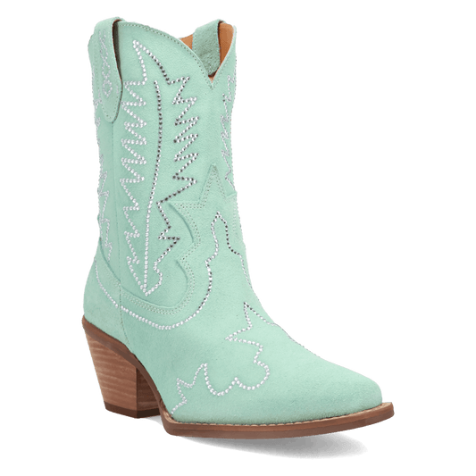 Women's Dingo Tiny Pony Suede Leather Bootie - Mint - DI2376-GN6