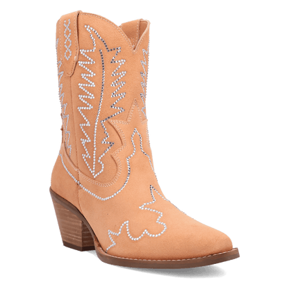 Women's Dingo Tiny Pony Suede Leather Bootie - Peach - DI2376-OR3