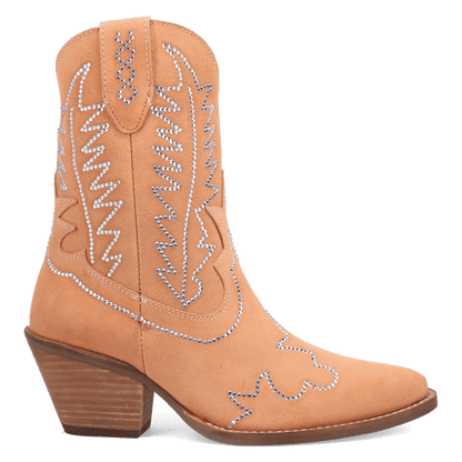 Women's Dingo Tiny Pony Suede Leather Bootie - Peach - DI2376-OR3