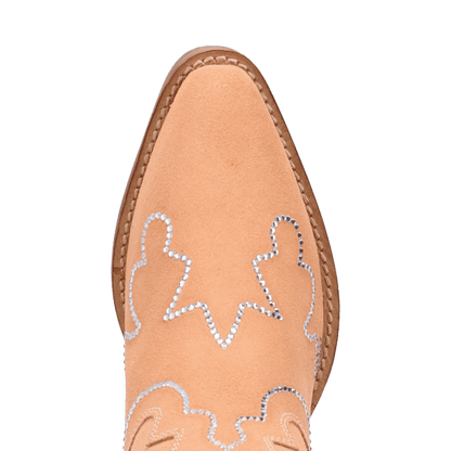 Women's Dingo Tiny Pony Suede Leather Bootie - Peach - DI2376-OR3