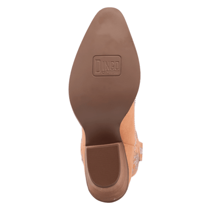 Women's Dingo Tiny Pony Suede Leather Bootie - Peach - DI2376-OR3