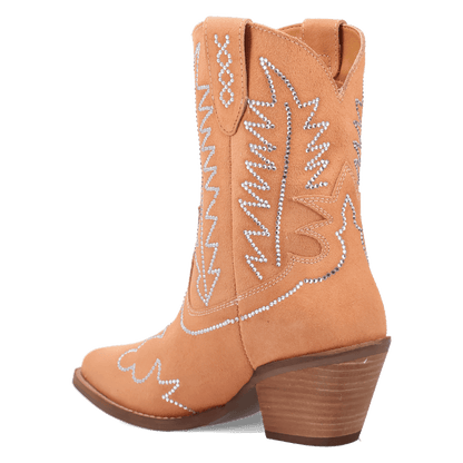 Women's Dingo Tiny Pony Suede Leather Bootie - Peach - DI2376-OR3
