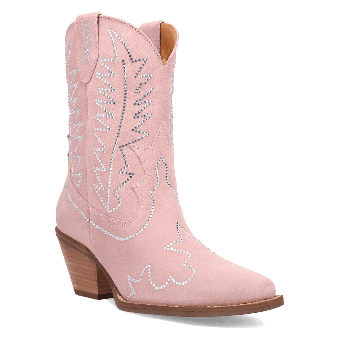 Women's Dingo Tiny Pony Suede Leather Bootie - Pink - DI2376-PK