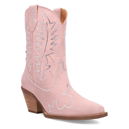 Women's Dingo Tiny Pony Suede Leather Bootie - Pink - DI2376-PK