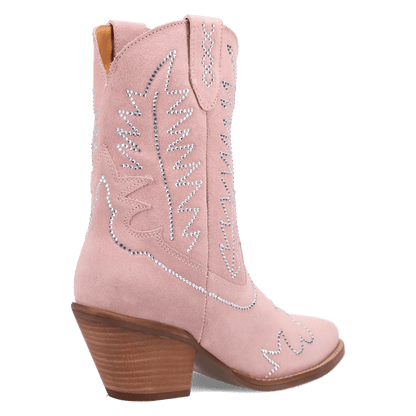 Women's Dingo Tiny Pony Suede Leather Bootie - Pink - DI2376-PK