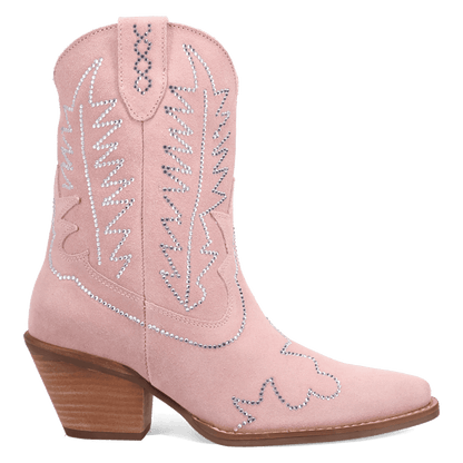 Women's Dingo Tiny Pony Suede Leather Bootie - Pink - DI2376-PK