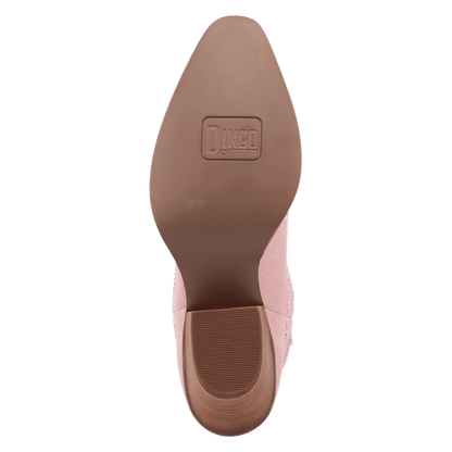 Women's Dingo Tiny Pony Suede Leather Bootie - Pink - DI2376-PK