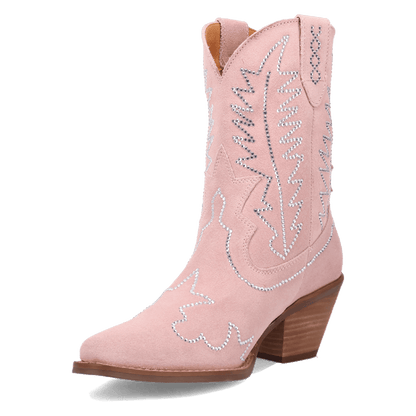 Women's Dingo Tiny Pony Suede Leather Bootie - Pink - DI2376-PK