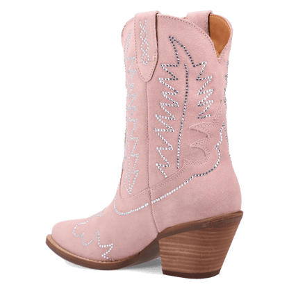Women's Dingo Tiny Pony Suede Leather Bootie - Pink - DI2376-PK