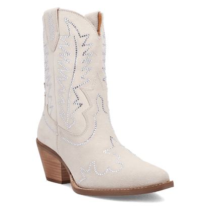 Women's Dingo Tiny Pony Suede Leather Bootie - White - DI2376-WH