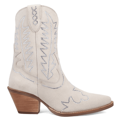 Women's Dingo Tiny Pony Suede Leather Bootie - White - DI2376-WH