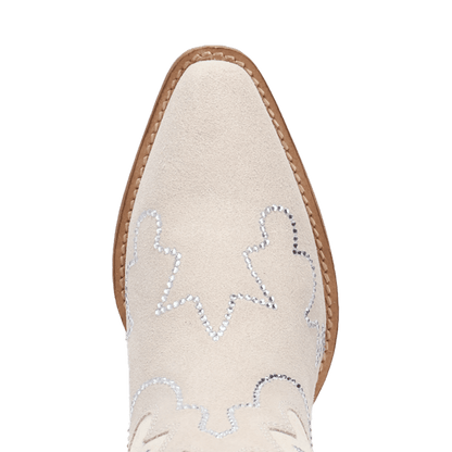 Women's Dingo Tiny Pony Suede Leather Bootie - White - DI2376-WH